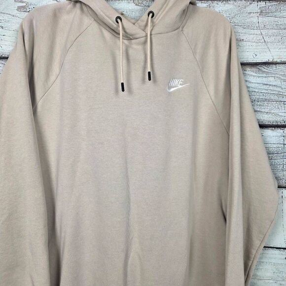 Nike Beige Longline Hoodie Sweatshirt Womens Medium - Picture 2 of 7